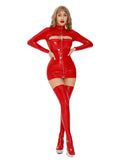 Patent Leather Cut-Out Bodycon Dress