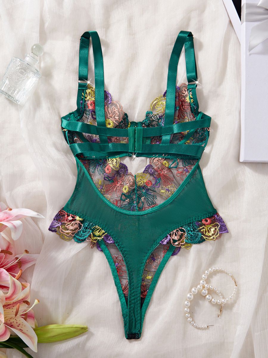 Dream Garden Floral Embroidered Bodysuit