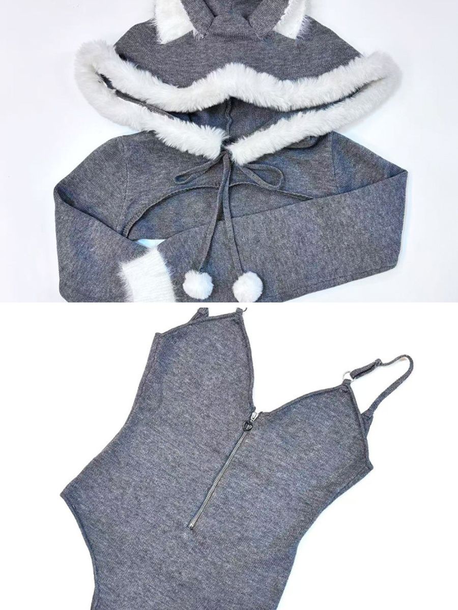 Gray Mrs Wolf Costume