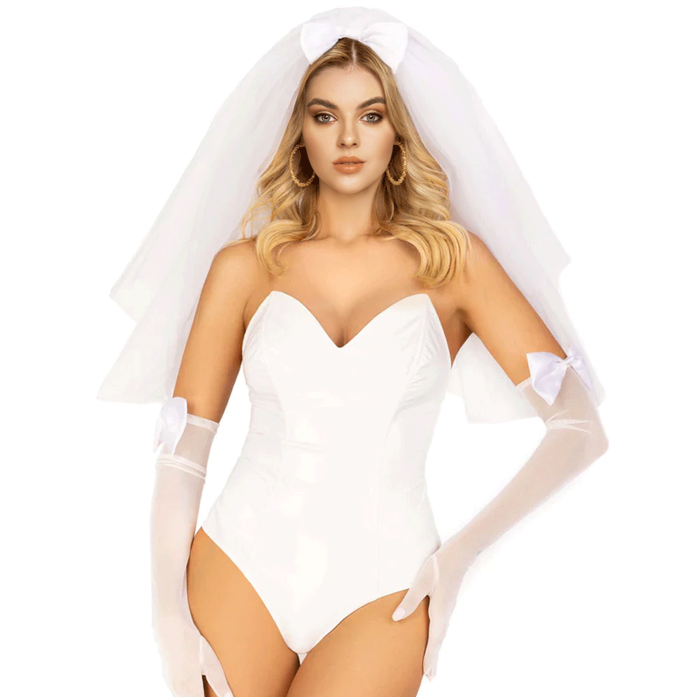 Shiny Latex Bodysuit Vinyl One Piece Strapless Lingerie White PU Leaher Romper