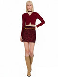 Midnight Villains Burgundy Leopard Oufit