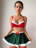 Festive Holiday Bra and Skirt Set