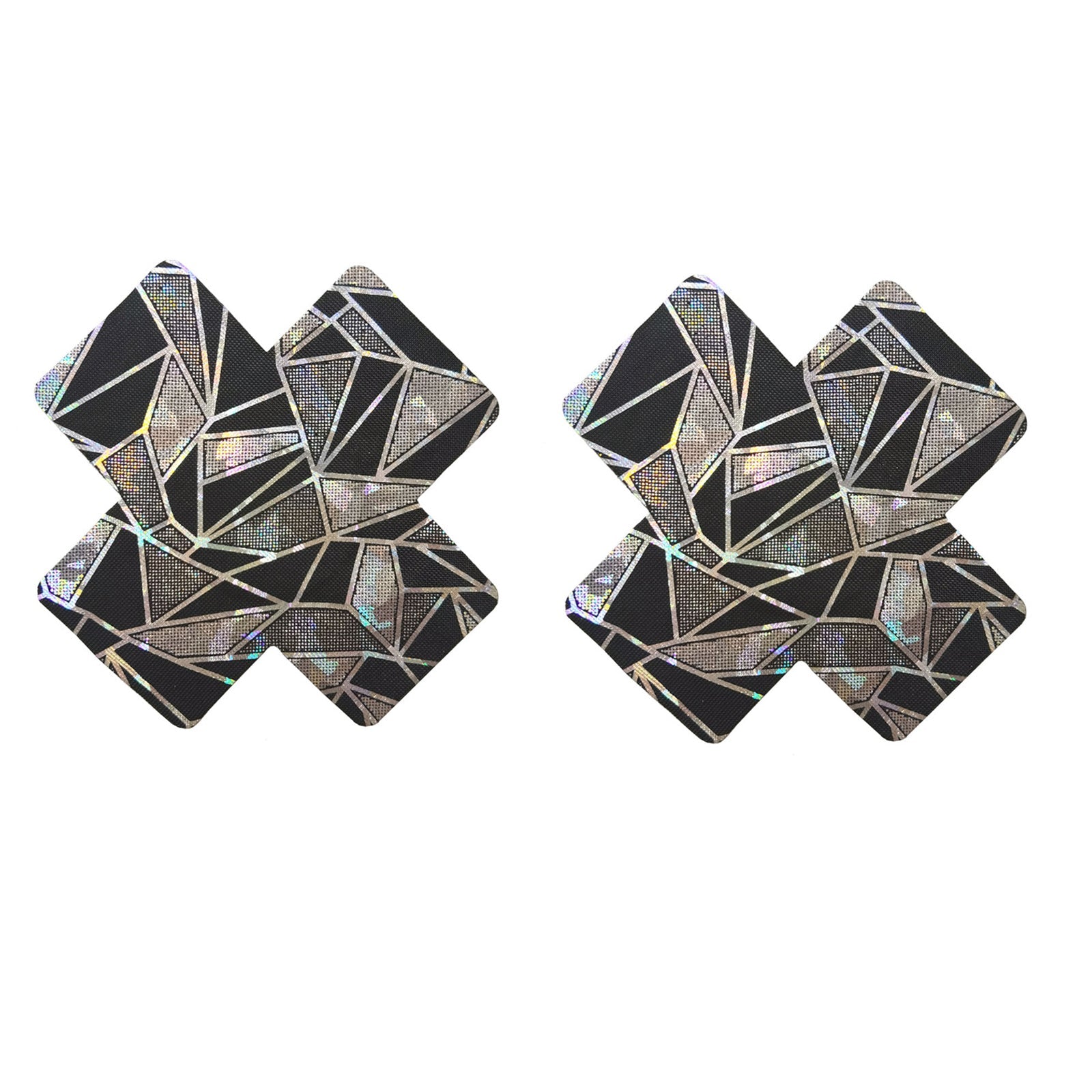 Yomorio 3 Pack Black Reflective Pasties Geometric Nippe Covers Pasties