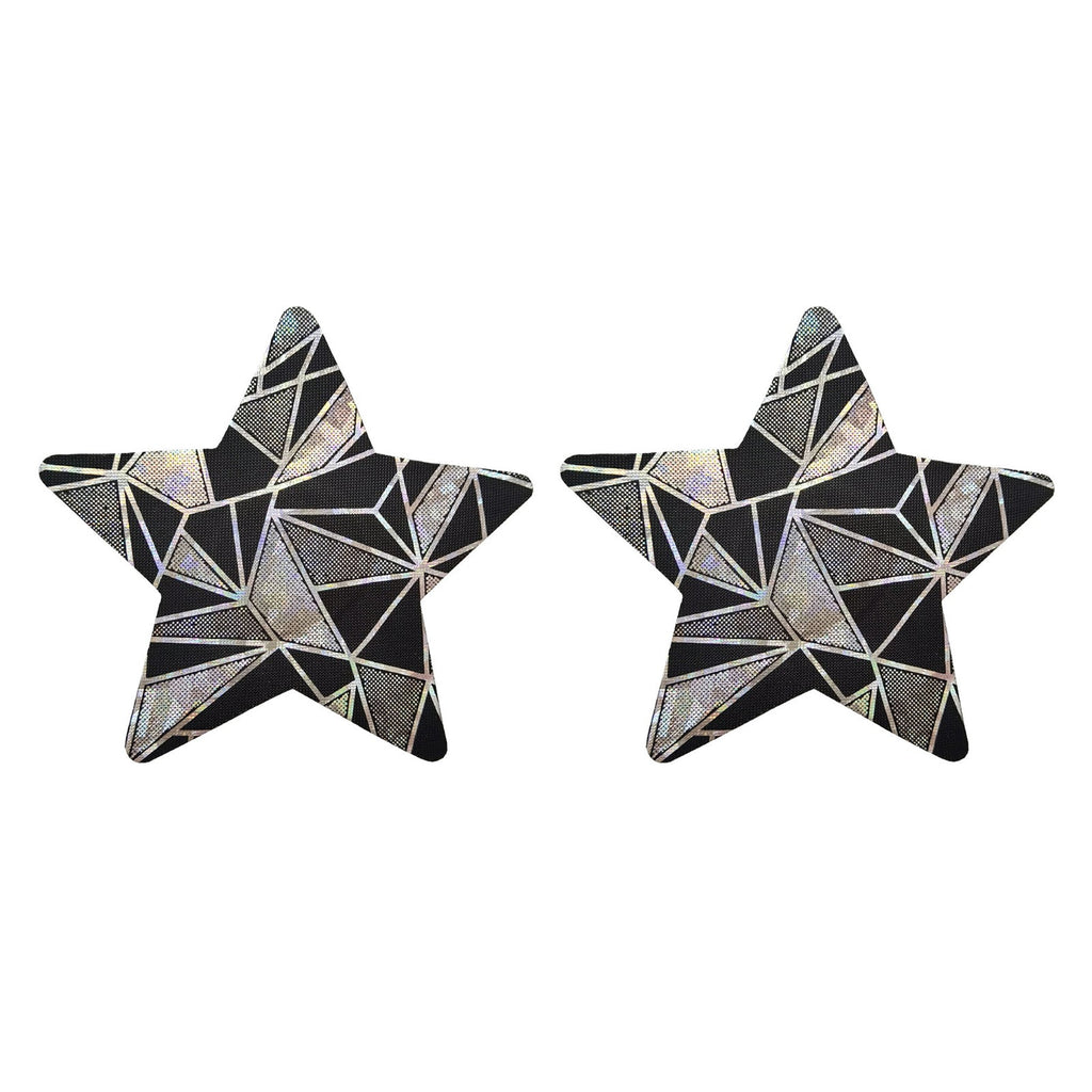 Yomorio 3 Pack Black Reflective Pasties Geometric Nippe Covers Pasties