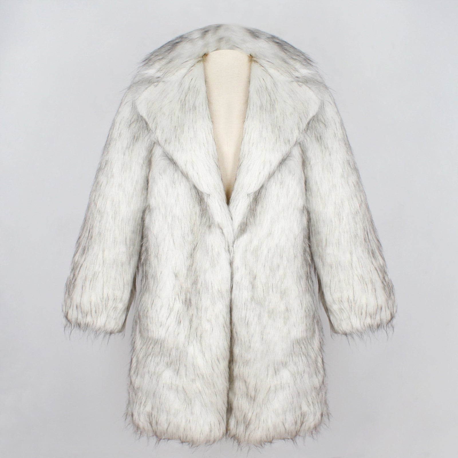 Men's Fur Coat Costume White Faux Fur Outfit Halloween Costumes
