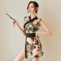 Yomorio Sexy See Through Kimono Robe Japanese Butterfly Embroidery Dressing Gown Lingerie Babydoll Nightwear with G-string