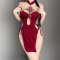 Yomorio Sexy Cosplay Costume Red Chinese Style Lingerie High Slit Appliques Anime Dress