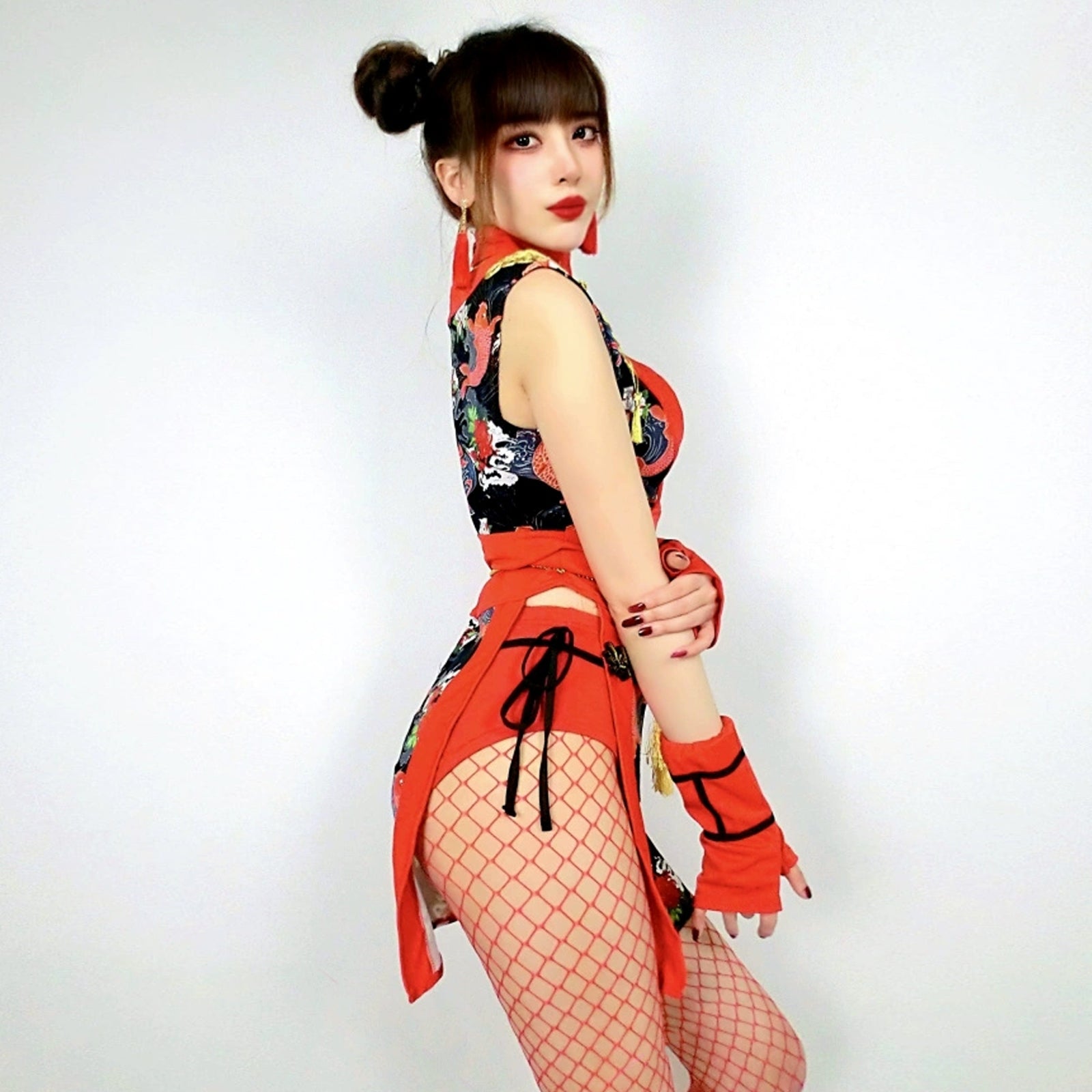 Yomorio Sexy Kimono Dress Japanese Anime Cosplay Costume Side Slit Asian Lingerie Dress