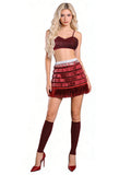 Red Glitter Fringe Dance Costume